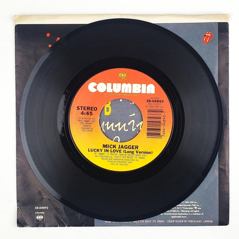 Mick Jagger Lucky In Love Record 45 RPM Single 38-04893 Columbia 1985 3