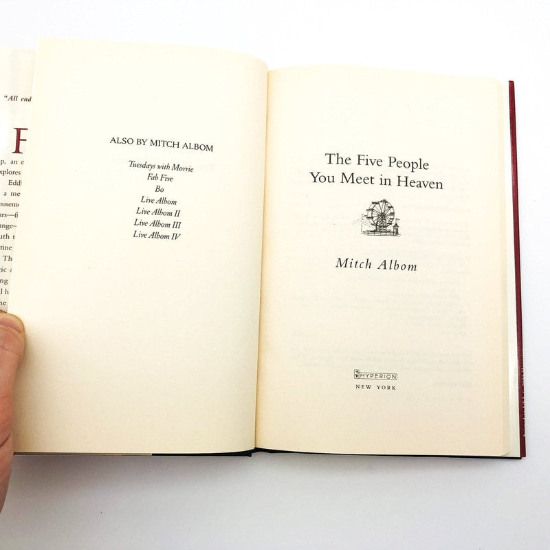 The Five People You Meet In Heaven Hardcover Mitch Albom 2003 Spirituality Death 7