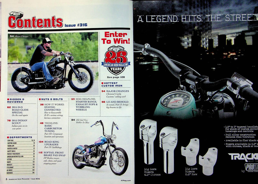 American Iron Motorcycle Magazine Nov # 316 2014 Slammed Sportster Burly Shock