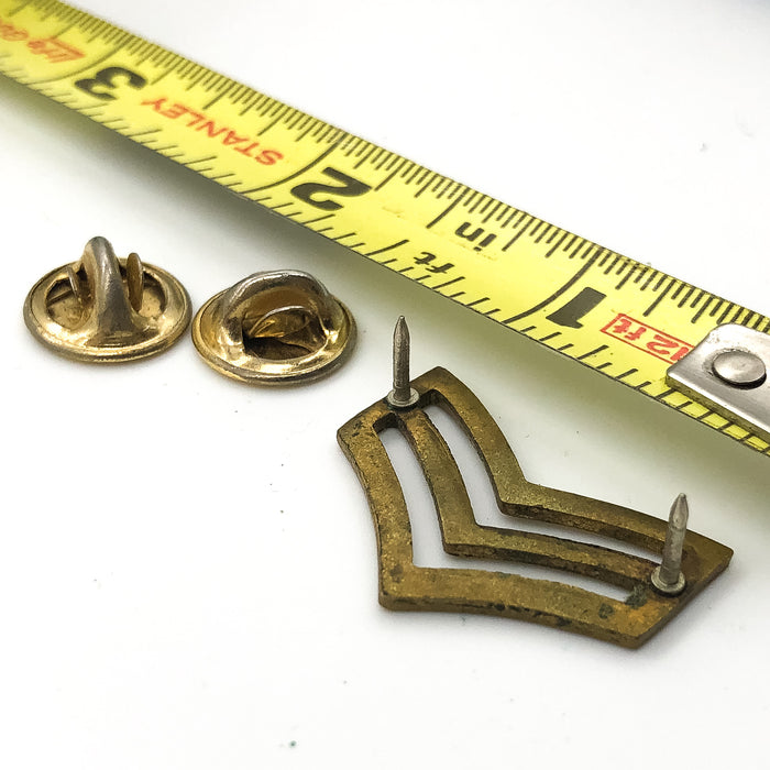 Vintage Brass Military Sergeant Chevron Lapel Pin Pinback Rank Insignia 5