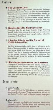 The New Rules Magazine Spring 2001 Canadian Health Care, Public Information 2