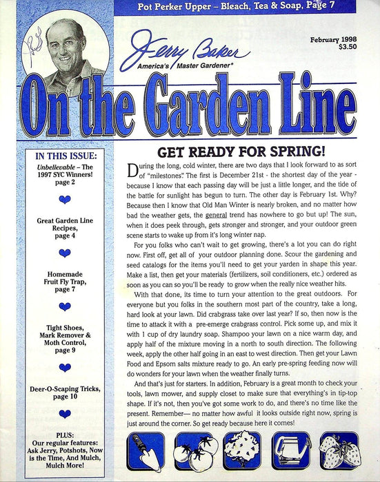 On The Garden Line Magazine February 1998 DIY Fruit Fly Trap, Moth Control