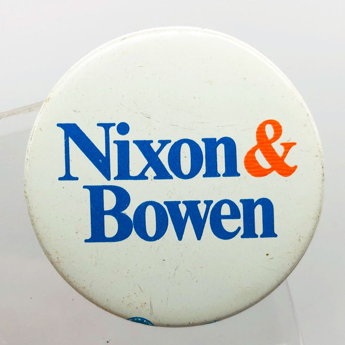 Richard Nixon Otis Bowen Button 1.5" Pinback Presidential Campaign Vintage 1