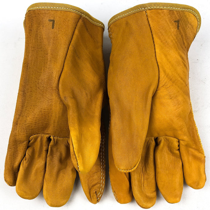 Leather Gloves Work 2 Pairs Driver Safety Large Bucko Grain Palm Knoxville B1623 1