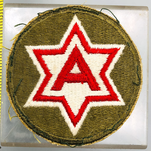 WW2 US 6th Army Patch Shoulder Sleeve Insignia SSI Red White Star OD Border 1