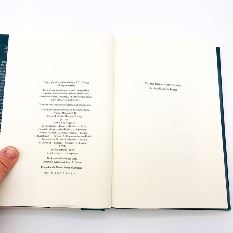 The Book Of Salt HC Monique Truong 2003 Gertrude Steins Vietnamese Cook 1st Edit 8