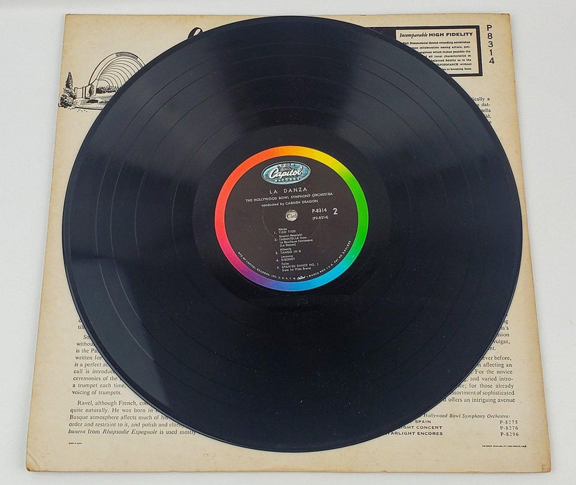Hollywood Bowl Orchestra La Danza Record 33 RPM LP P-8314 Capitol Records 1959 4