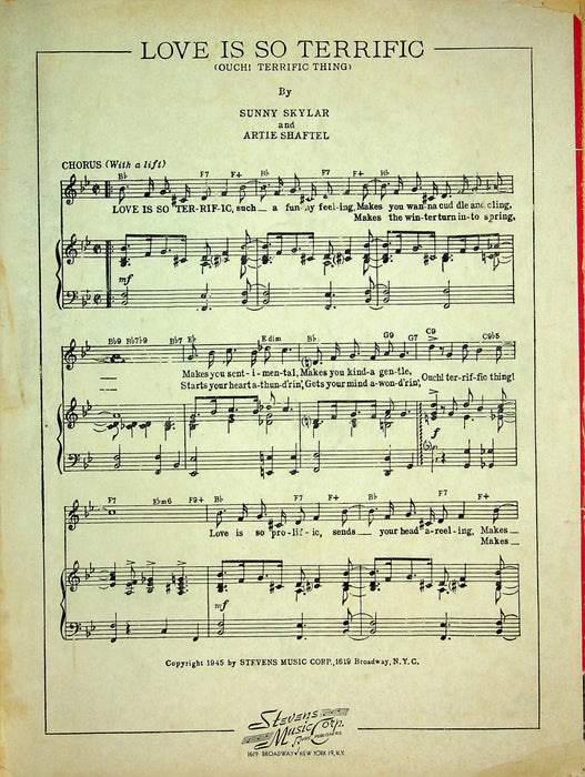 Atlanta Georgia Sheet Music Sunny Skylar Aptie Shaftel Piano Vocal 1945 WW2 Song 2