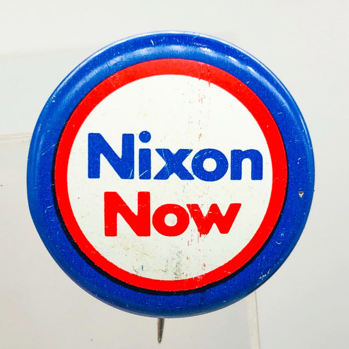 Richard Nixon Now Button Pin 1" Presidential Campaign Politics COADCO Vintage 13