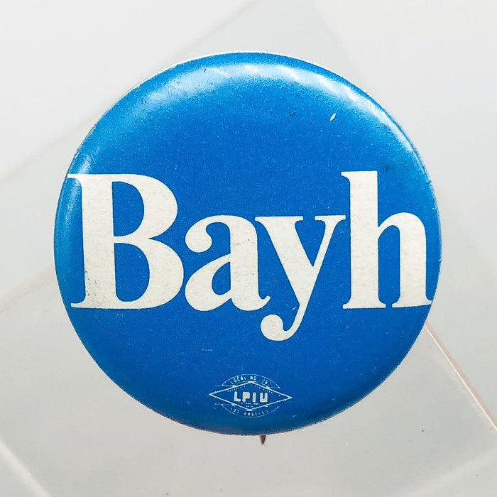 Birch Bayh Political Button Pin 1" Presidential Campaign Indiana Blue Union 2