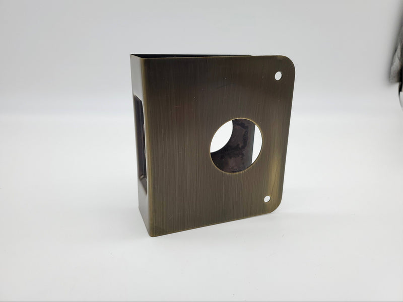 MAG Install A Lock Door Reinforcer Antique Brass 6AB 1-3/4" DR 2-3/8" BS NOS