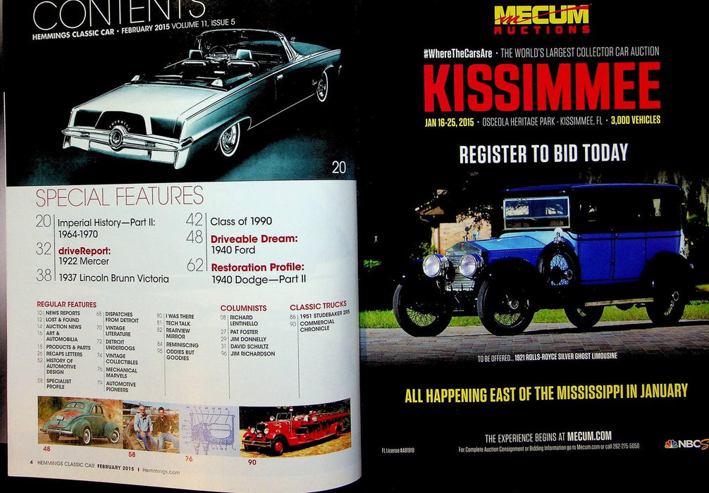 Hemmings Classic Car Magazine February 2015 Vol 11 No 5 Mercer Raceabout