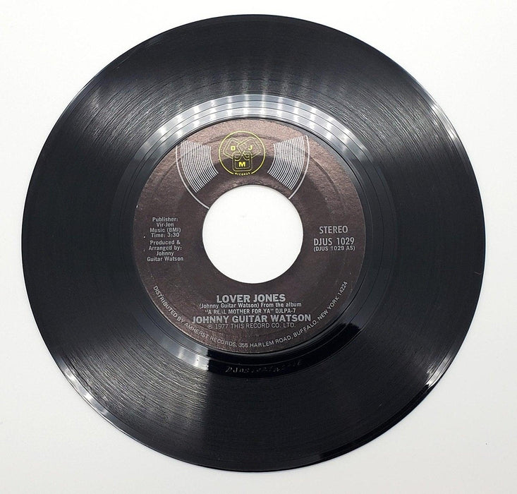 Johnny Guitar Watson Lover Jones 45 RPM Single Record DJM Records 1977 DJUS 1029 1