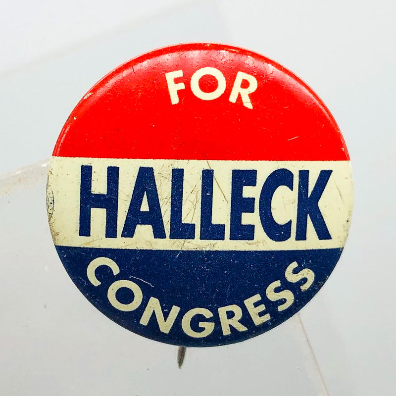 Halleck For Congress Button Pin .75" Indiana Political Campaign Republican 2