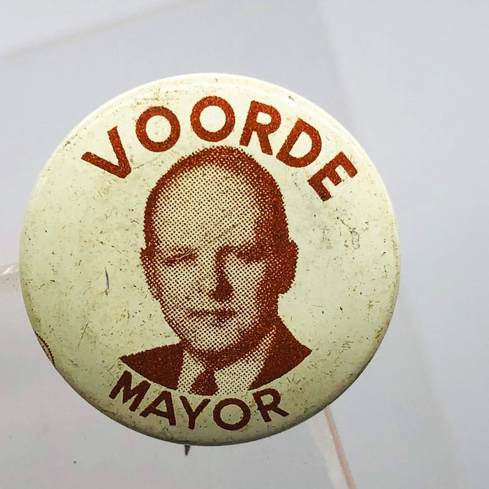 Voorde for Mayor Button Pin .75" South Bend Indiana Political Campaign Edward 9