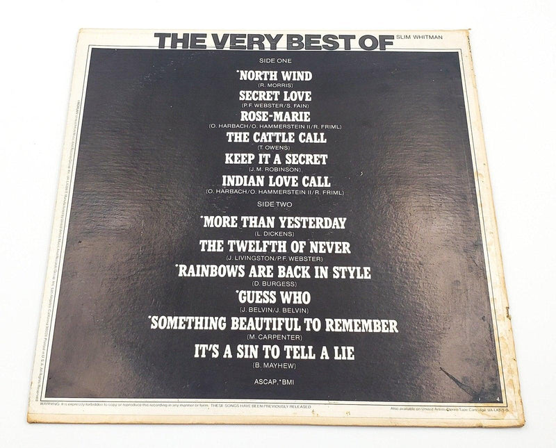 The Very Best Of Slim Whitman 33 RPM LP Record United Artists 1975 2