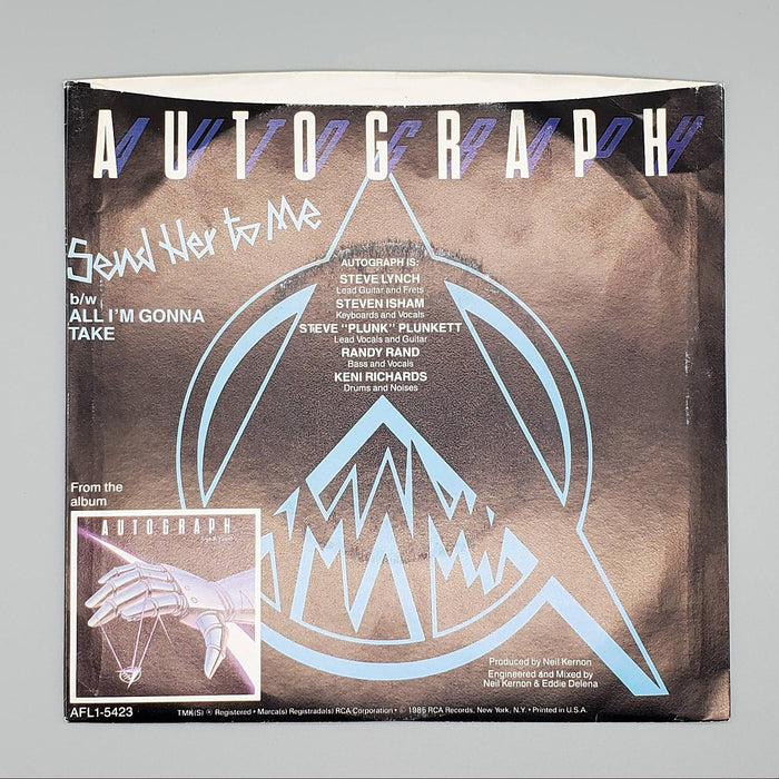 Autograph Send Her To Me Single Record RCA 1985 PB-14055 2