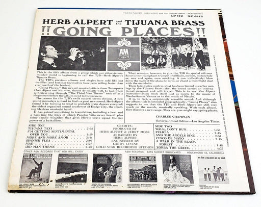 Herb Alpert & The Tijuana Brass Going Places 33 RPM LP Record A&M 1965 SP 4112 2