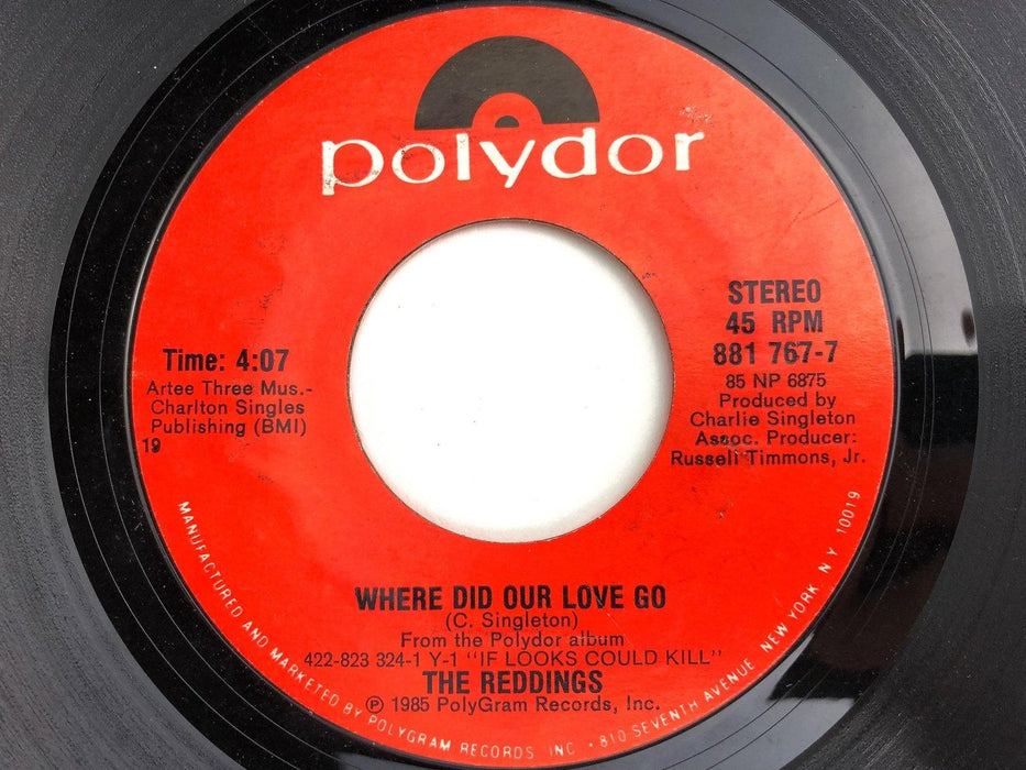 The Reddings 45 RPM Record Single 7" Where Did Our Love Go / Parasite 1985 4