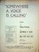 Somewhere A Voice Is Calling Sheet Music Arthur Tate E Newton Piano Vocal 1911 1