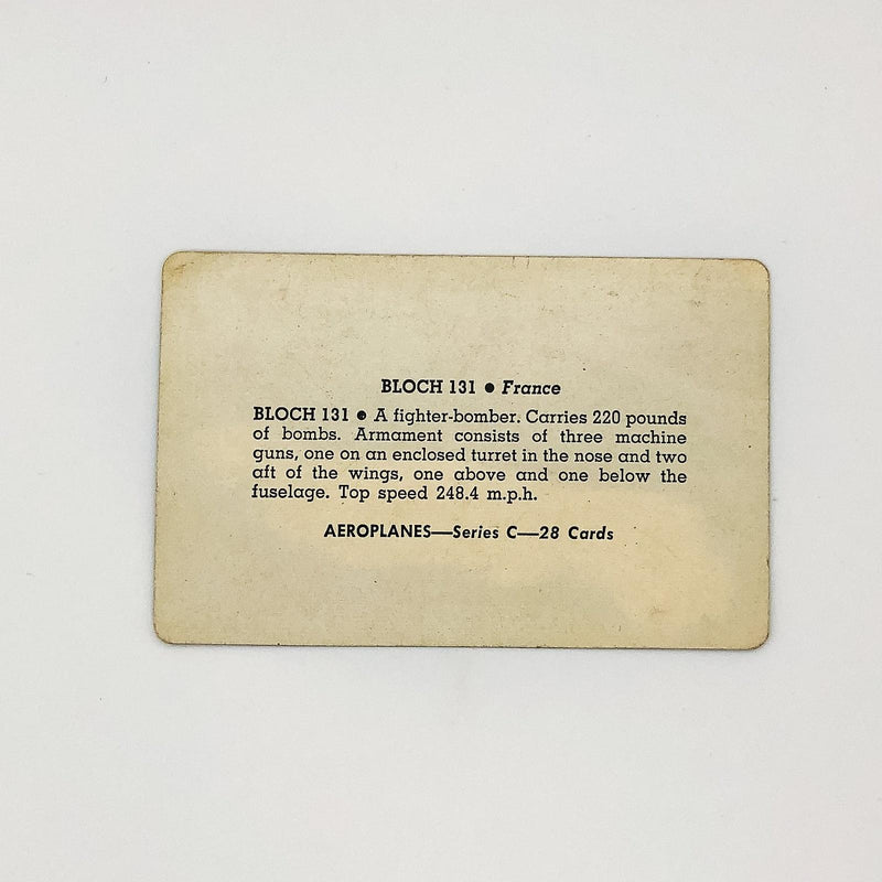 1940s Leaf Card-O Aeroplanes Card Bloch 131 Fighter Bomber Series C France WW2 4