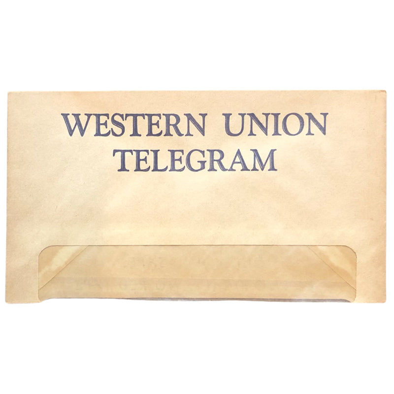 Vintage Western Union Telegram Envelope Blue Ink Form 4630-PD Envelope Only