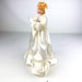 Lighted Angel Tree Topper Christmas Porcelain Fabric Pearls Accents Dove 12" 7