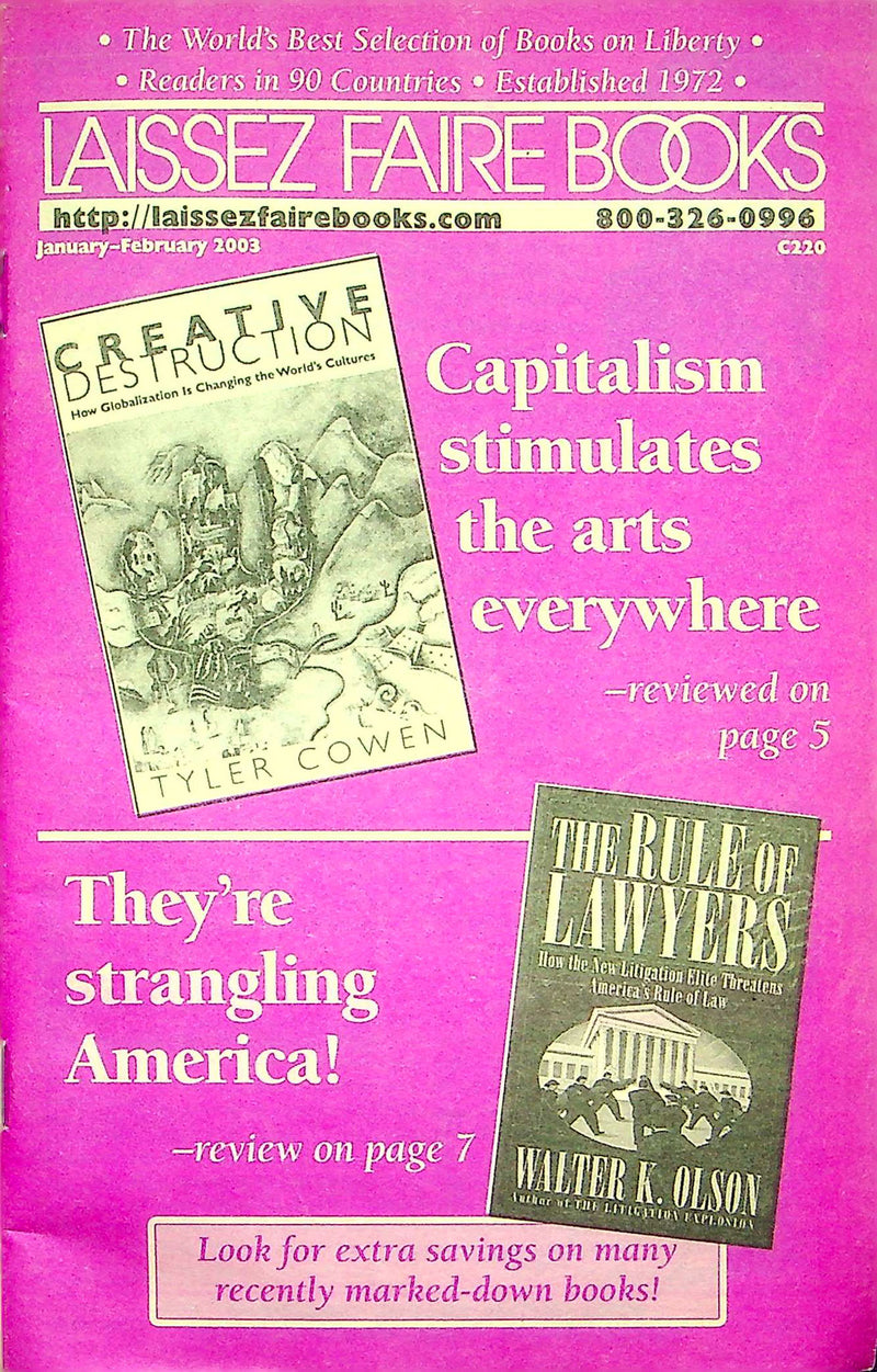 Laissez Faire Books Catalog Jan-Feb 2003 Activist Writing Tapes Liberal Freedom