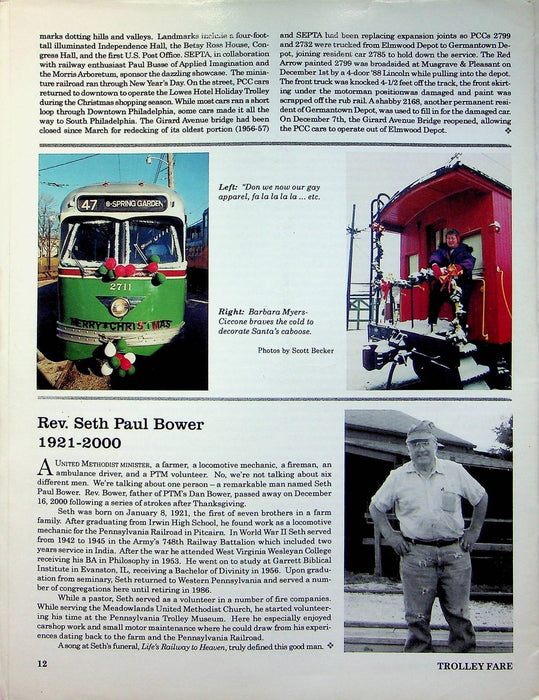 Trolley Fare Magazine Dec 2000 New Trolley Display Building PA Railway Museum