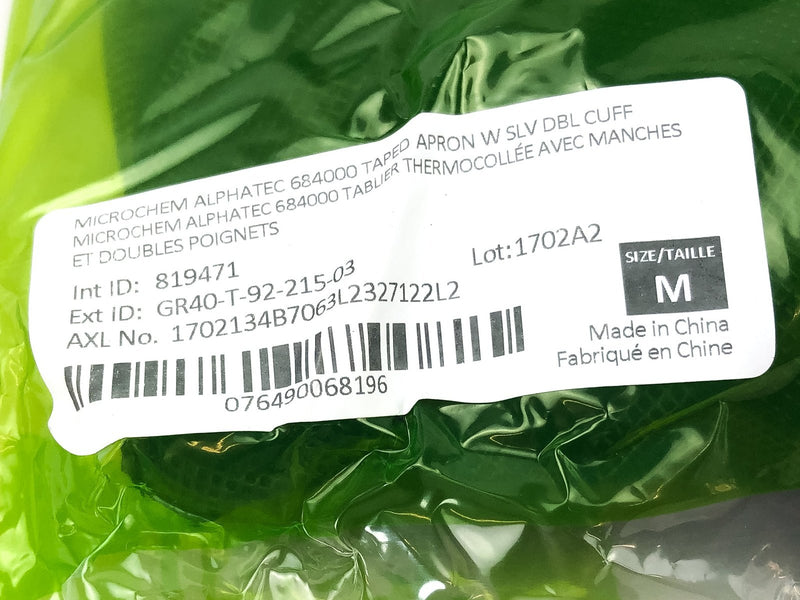 Sleeved Industrial Apron Medium Chemical Oil Resistant Ansell MicroChem 68-4000 6