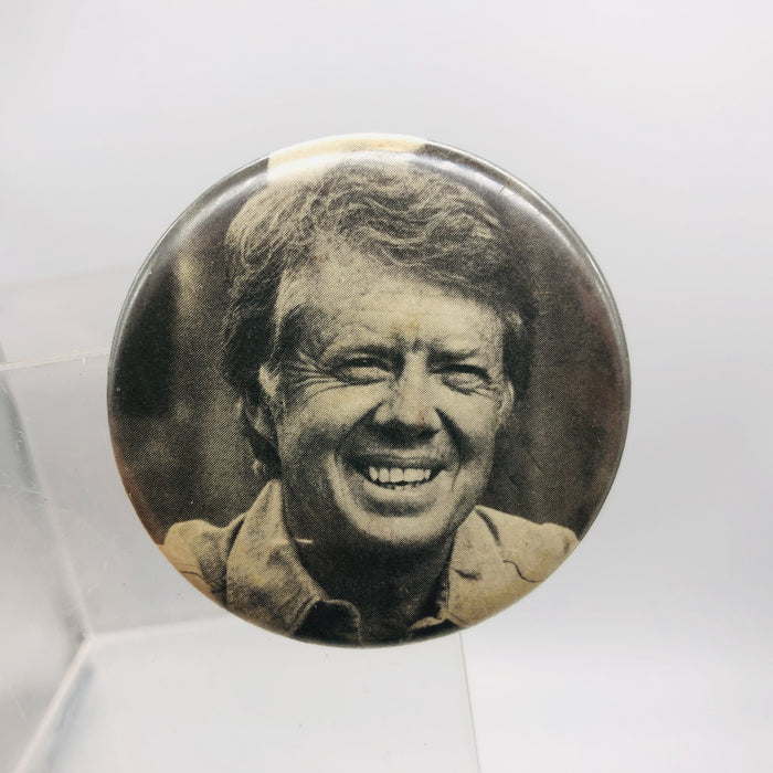 Vintage President Jimmy Carter Button 2" Farmer Fence Campaign 1970s Political
