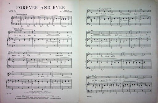 Gracie Fields Sheet Music Forever And Ever 1948 Malia Rosa F Winkler Love Song 2