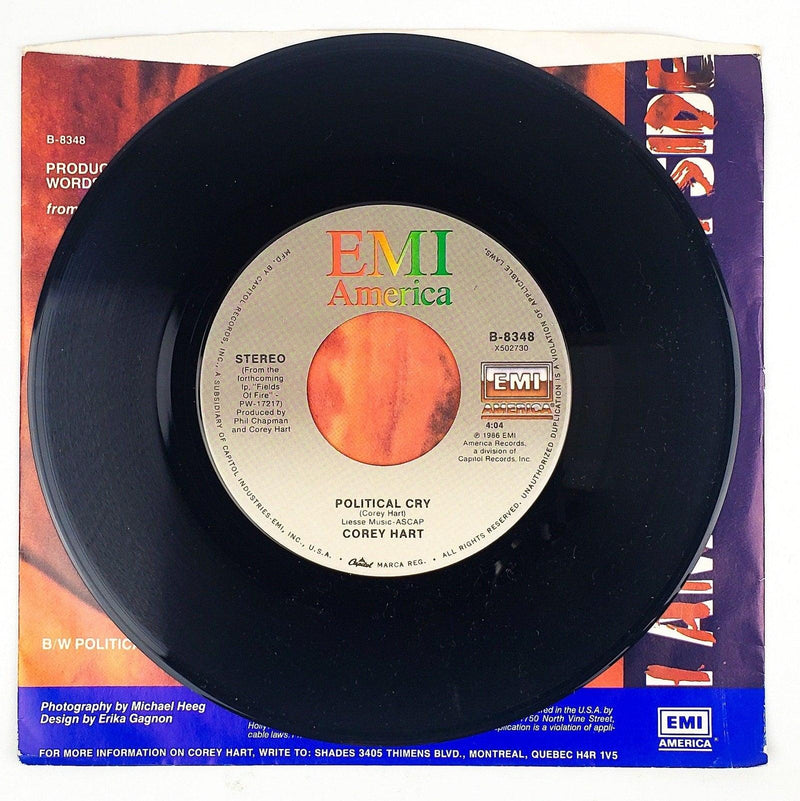 Corey Hart I Am By Your Side Record 45 RPM Single B-8348 EMI 1986 4