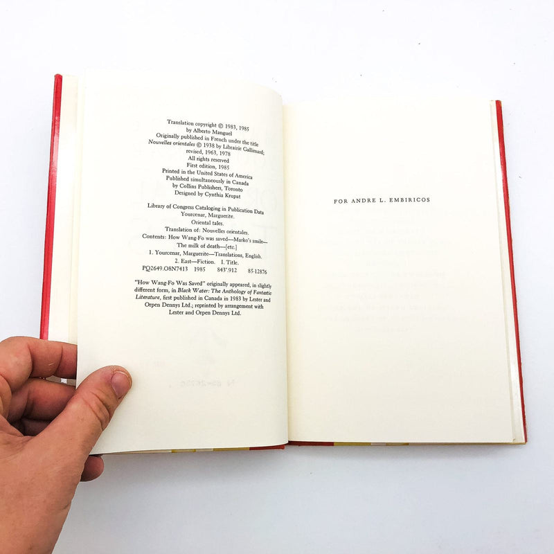 Oriental Tales HC Marguerite Yourcenar 1985 Love Betrayal Religion 1st Edition 8