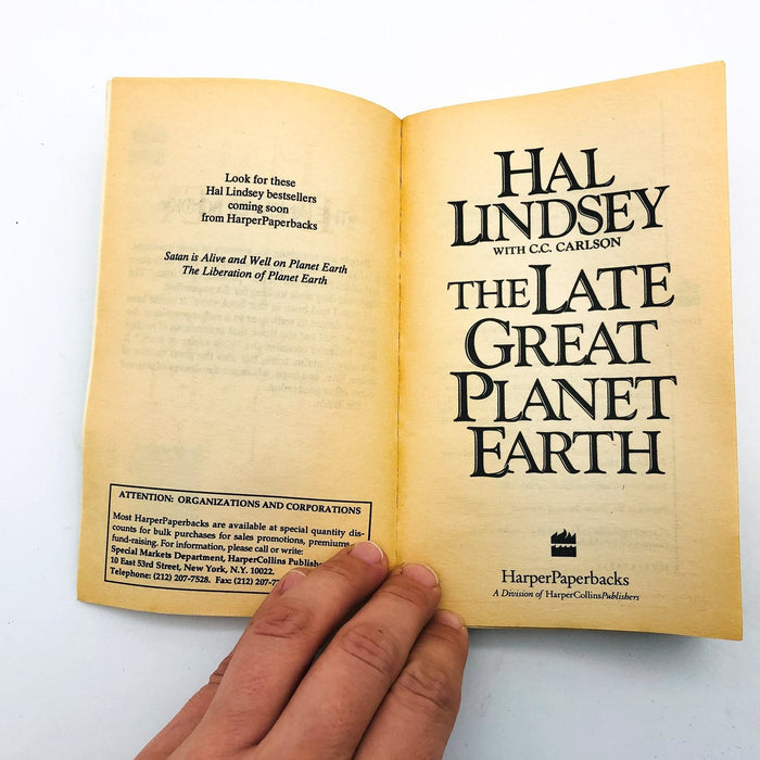 The Late Great Planet Earth Paperback Hal Lindsey 1992 Bible Science History 6