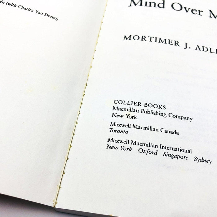 Intellect Mind Over Matter Paperback Mortimer J Adler 1990 Body Intellect 7