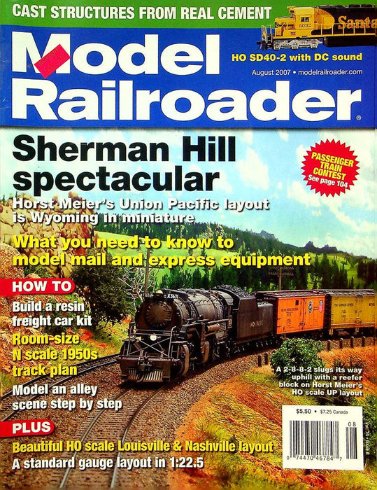 Model Railroader Magazine August 2007 Vol 74 No 8 Sherman Hill Spectacular