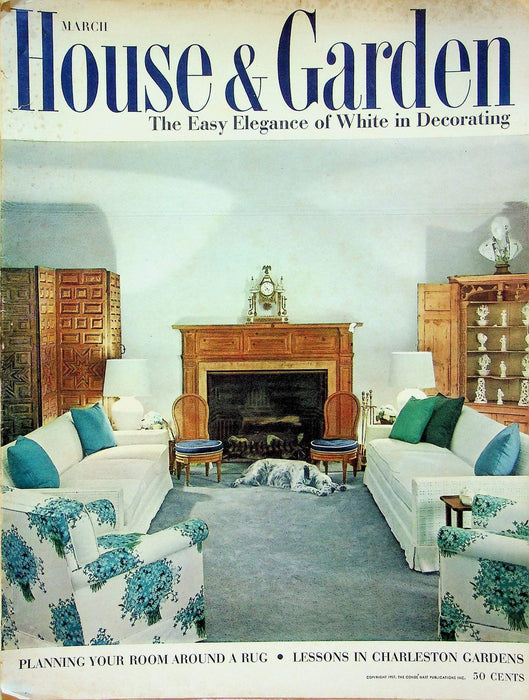 House and Garden Magazine March 1957 White in Decorating House Seated Dinners 1