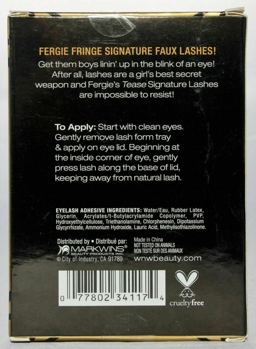 Wet n Wild Fergie Fringe Signature Faux Eye Lashes TEASE (3 Tease Sets)