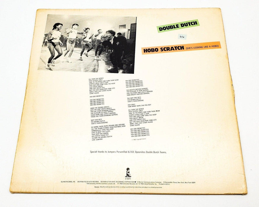 Malcolm McLaren Double Dutch 33 RPM Single Record Island Records 1983 0-96999 2