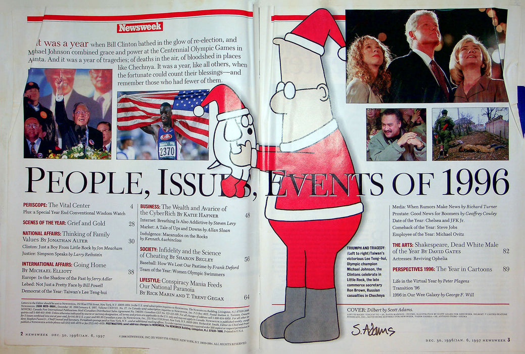 Newsweek Magazine 1996 In Cartoons Double Issue Olympics Bill Clinton Chechnya