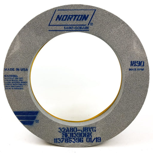 12-1/8" x 4-3/8" x 8" 32A80-J8VG Gleason Cup Grinding Wheel Norton 1pk 1