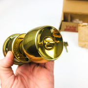 Yale Entry Door Knob Lockset 5307 380N 03 Bright Brass New Old Stock NOS 6