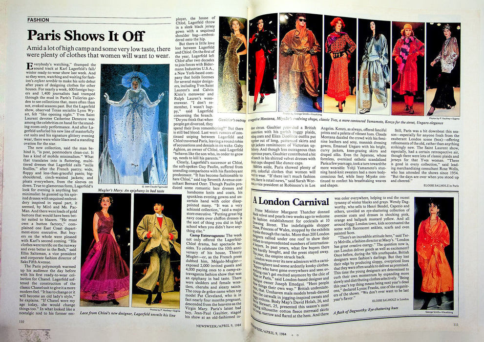 Newsweek Magazine April 9 1984 Europe Declines Economic Woes Parris Fashion Show