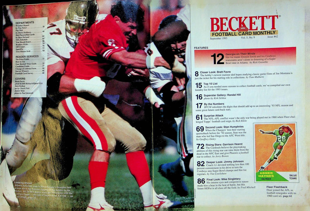 Beckett Football Magazine September 1993 # 42 Brett Favre Green Bay Packers 2