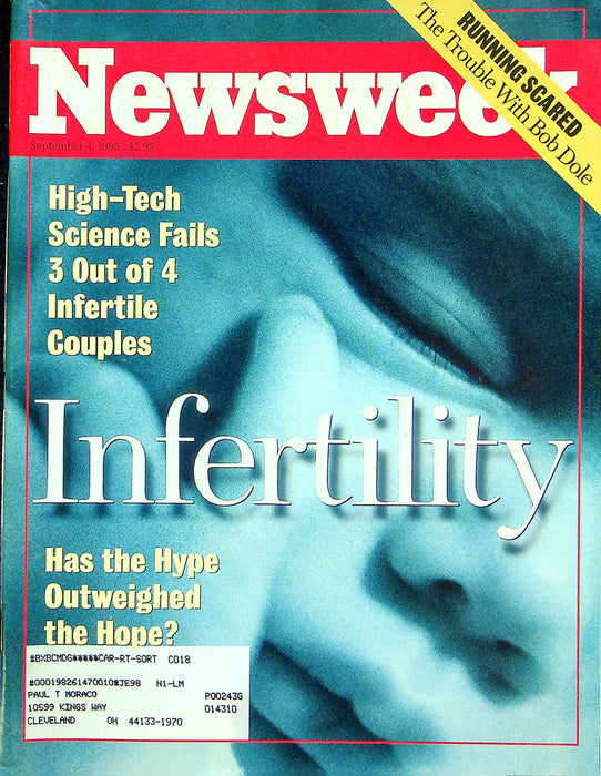 Newsweek Magazine September 4 1995 Bob Dole Infertility In USA Antonio Banderas