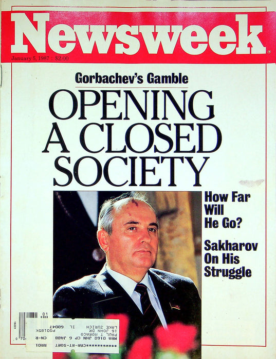 Newsweek Magazine January 5 1987 Mikhail Gorbachev Frees Andrei Sakharov