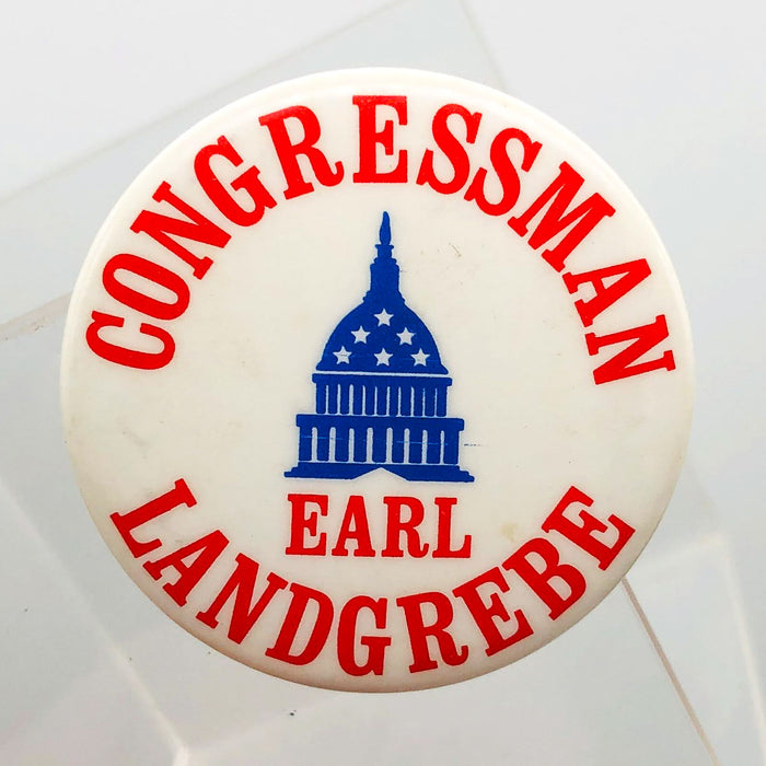 Earl Landgrebe Button 1.5" Pinback US Congressman Nixon Defender Watergate 3