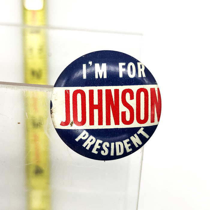 Vintage I'm For Johnson for President Pinback Button Campaign Green Duck Co