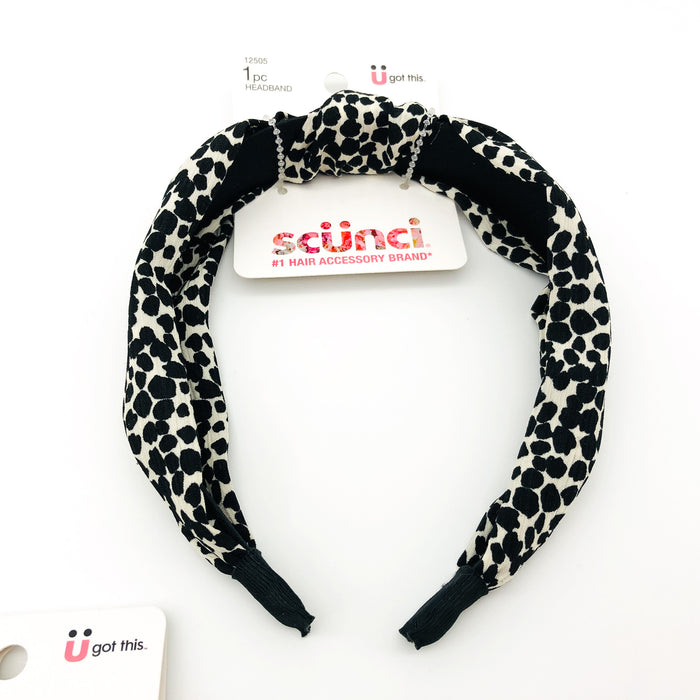 6-Piece Scunci Headband and Scrunchies Lot Black Leopard Print Light Summer Wear